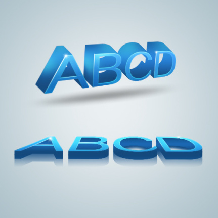 3d Blue Alphabet Creative Material Psd