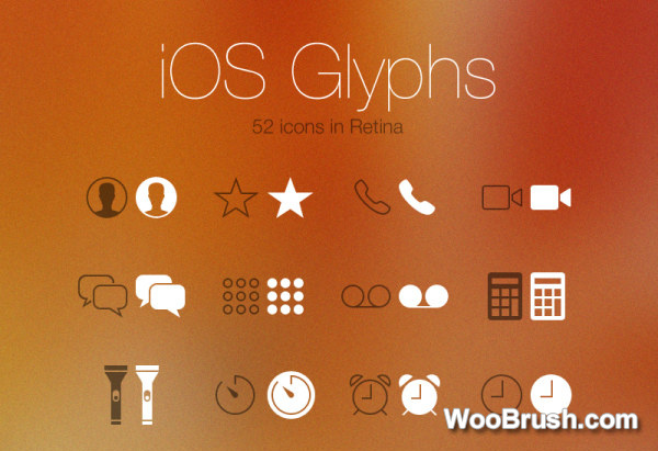 50 Kind Ios Glyphs Icons Psd