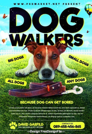 Dog Walkers Flyer Template Psd