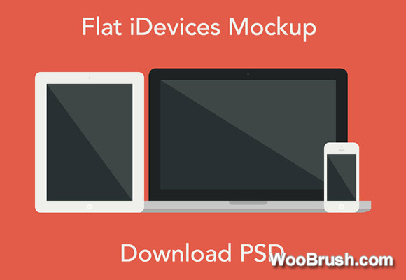 Flat Idevices Mockup Template Psd