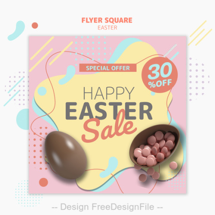 Happy 2024 Easter Sale Flyer Template Psd