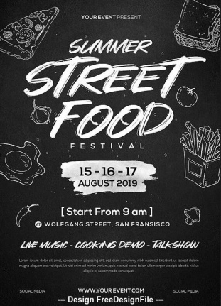 Street Food Festival 2024 Flyer Template Psd