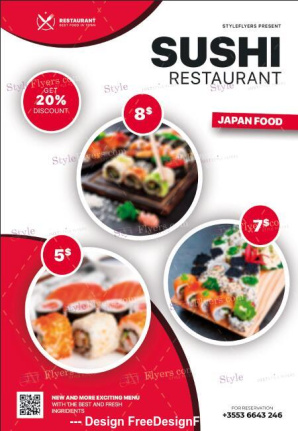Sushi Flyer Template Psd