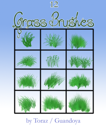 12 Kind Grass Brushes