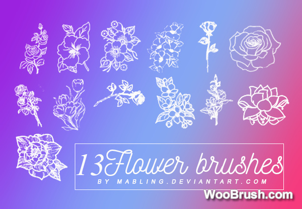 13 Kind Flower Brushes