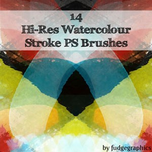 14 Hires Watercolour Brushes