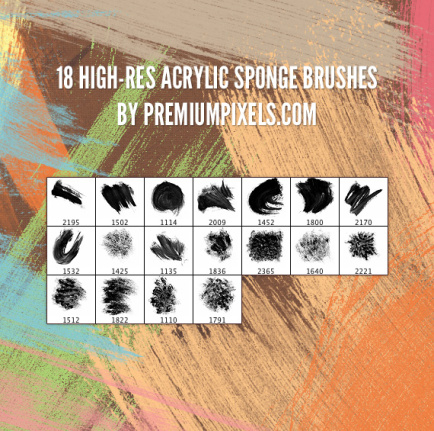 18 Kind High-Res Acrylic Sponge Brushes