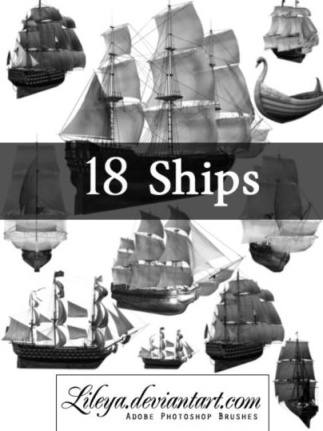 18 Kind Ships Brushes Set