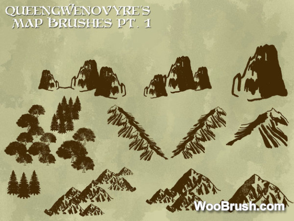 19 Mountains And Trees Brushes