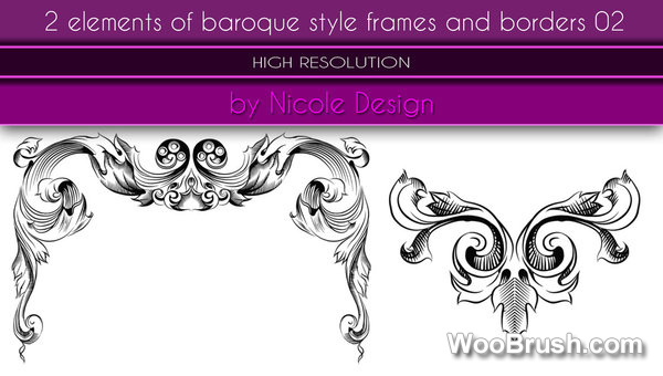 2 Kind Baroque Style Frames And Borders Brushes