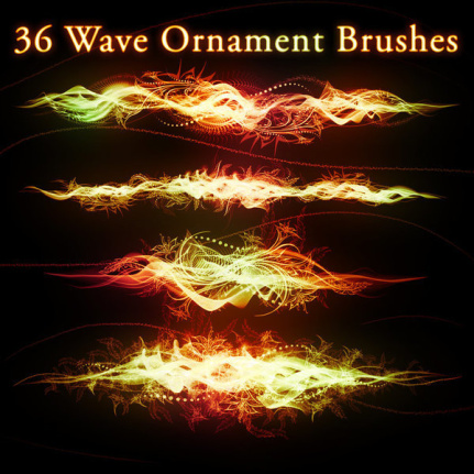 36 Wave Ornament Brushes & Styles