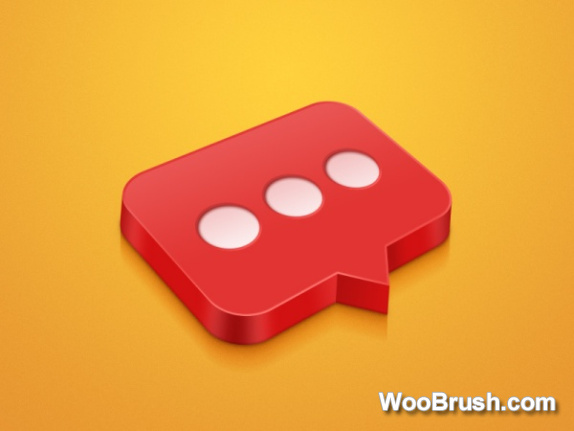 3d Red Chat Icon Psd
