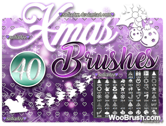40 Kind Xmas Baubles Brushes