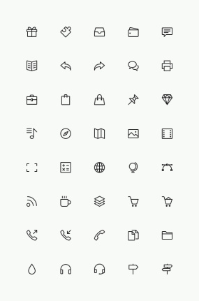 40 Kind Exquisite Line Icons Psd