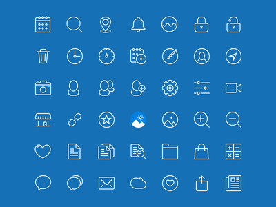 45 Kind Blue Style Icons Psd