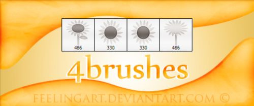 4 Kind Sunflowers Brushes