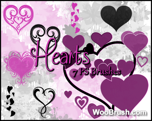 Abstract Hearts Brushes