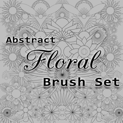 Abstract Floral Brushes Set