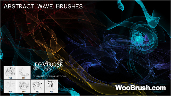 Abstract Wave Lines Brushes