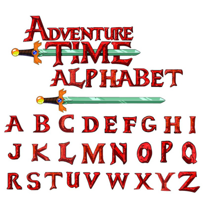 Adventure Time Alphabet Styles Psd