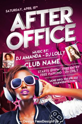 After Office Party Flyer Design Template Psd