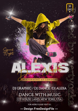 Alexis Dance Party Flyer Template Psd