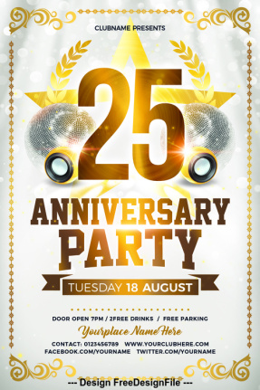 Anniversary Party Flyer Templates Psd
