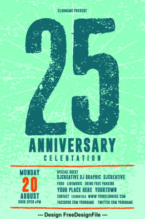 Anniversary Party Flyer Template Psd