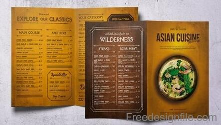 Asian Cuisine Food Menu Bundle Template Psd