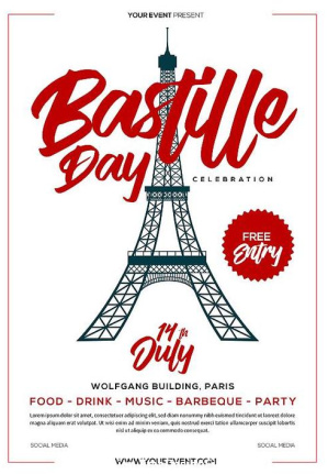 Bastille Day Flyer Template Psd