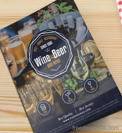 Beer And Wine Menu Cover Template Psd