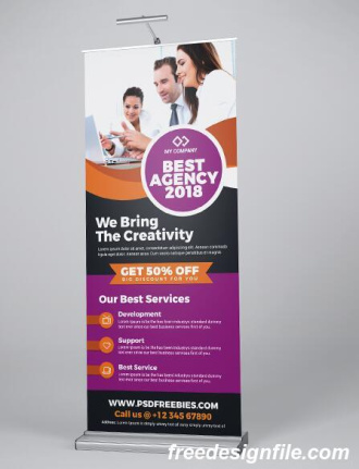 Best Agency Roll-Up Banner Template Psd
