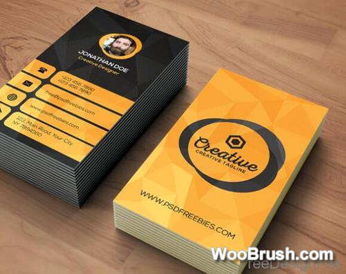 Black With Orange Agency Business Card Template Psd