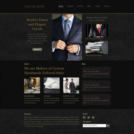 Black Style Male Suits Website Template Psd