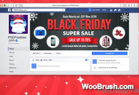 Black Friday Sale Facebook Cover Template Psd