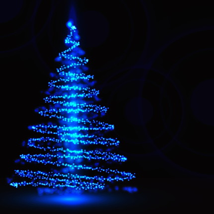 Blue Light 2024 Christmas Tree Vector Encapsulated Postscripts