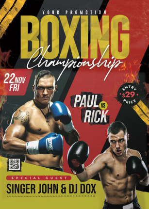 Boxingtournament Poster Template Psd