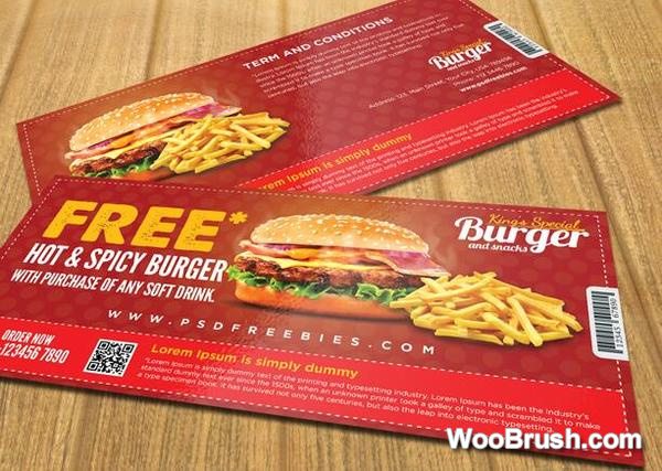 Burger Coupon Card Template Psd