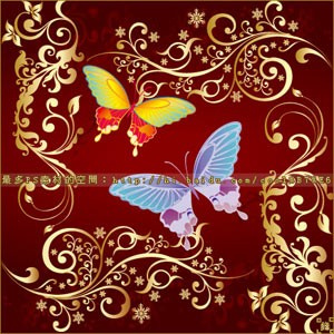 Butterfly Flowers Set Of Vector Brushes