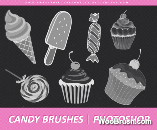 Candy With Cup Cake Brushes