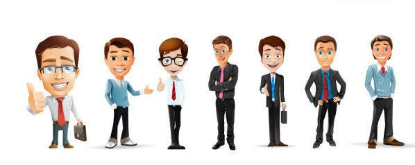 Cartoon Business People Graphic Psd