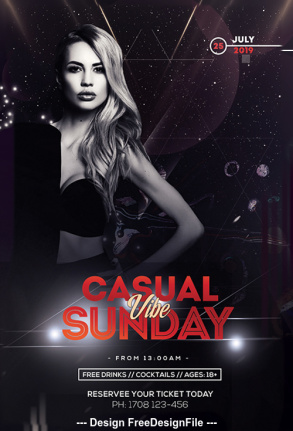 Casual Sunday Vibe Flyer Template Psd