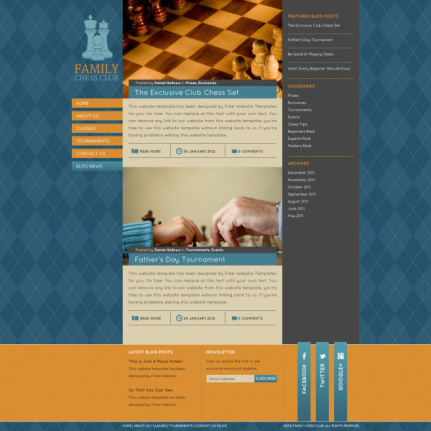 Chess Website Template Psd