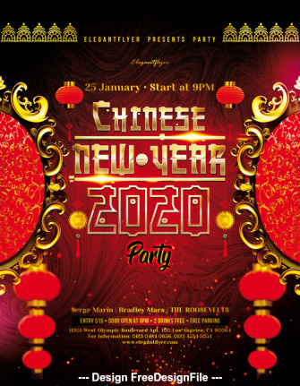 Chinese New Year 2020 Flyer Template Psd