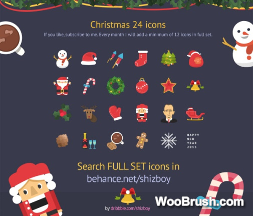 2024 Christmas Baubles Icons Psd Set
