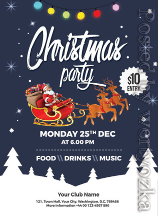 2024 Christmas Party Poster And Flyer Template Psd