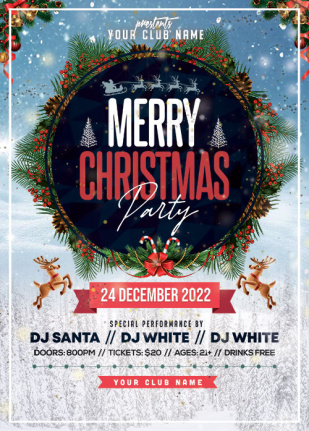 2024 Christmas Music Party Flyer Template Psd