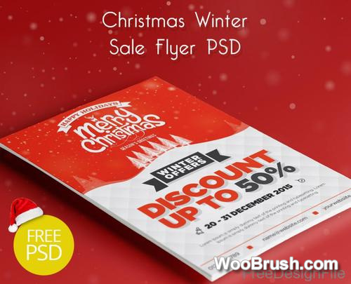 2024 Christmas Winter Sale Flyer Template Psd