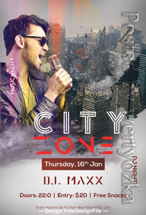 City Zone Poster And Flyer Template Psd