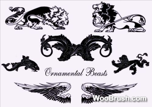 Classical Ornamental Beasts Brushes
